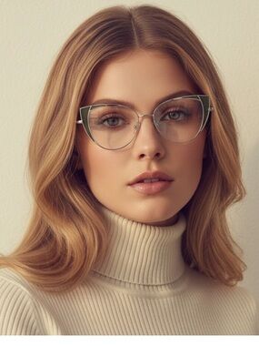 Linda Farrow Des Voeux Cat Eye Glasses Gold Green LFL855 C14 NWT